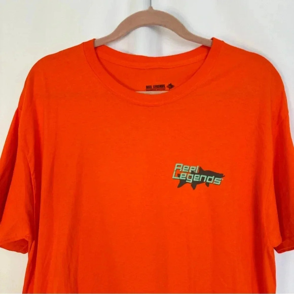 Reel Legends Performance Outfitters Fishing Tshirt Men's Size‎ Large Orange - Picture 2 of 8